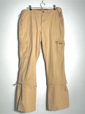 ABERCROMBIE & FITCH Vintage Women's Convertible Thrashed Cargo Pants Tan Size 14